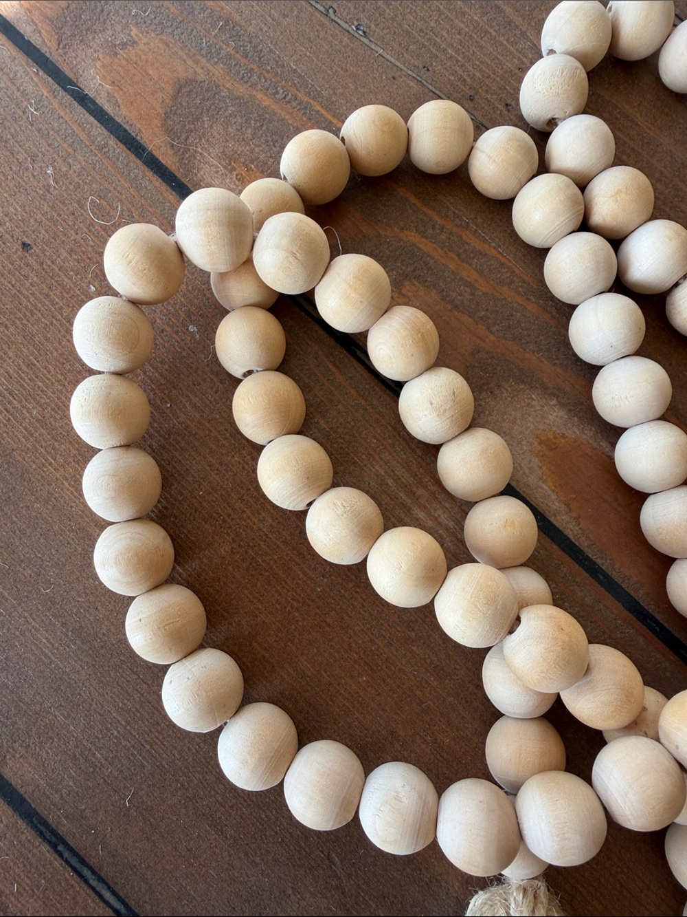 Natural Wood Bead Tassel Garland - Picture 2 of 2